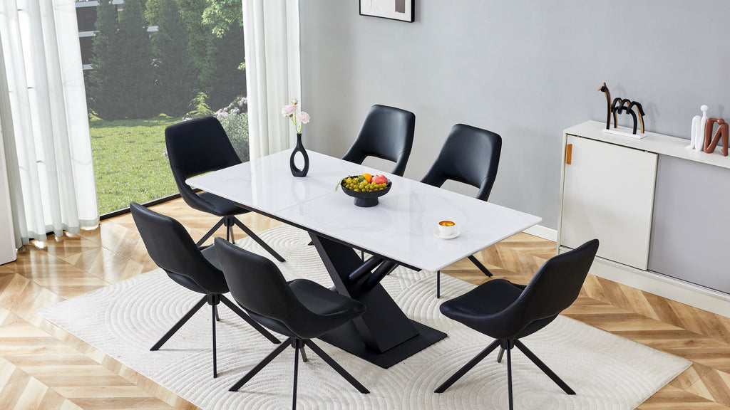 Marble-X 71-Inch Extendable Dining Table