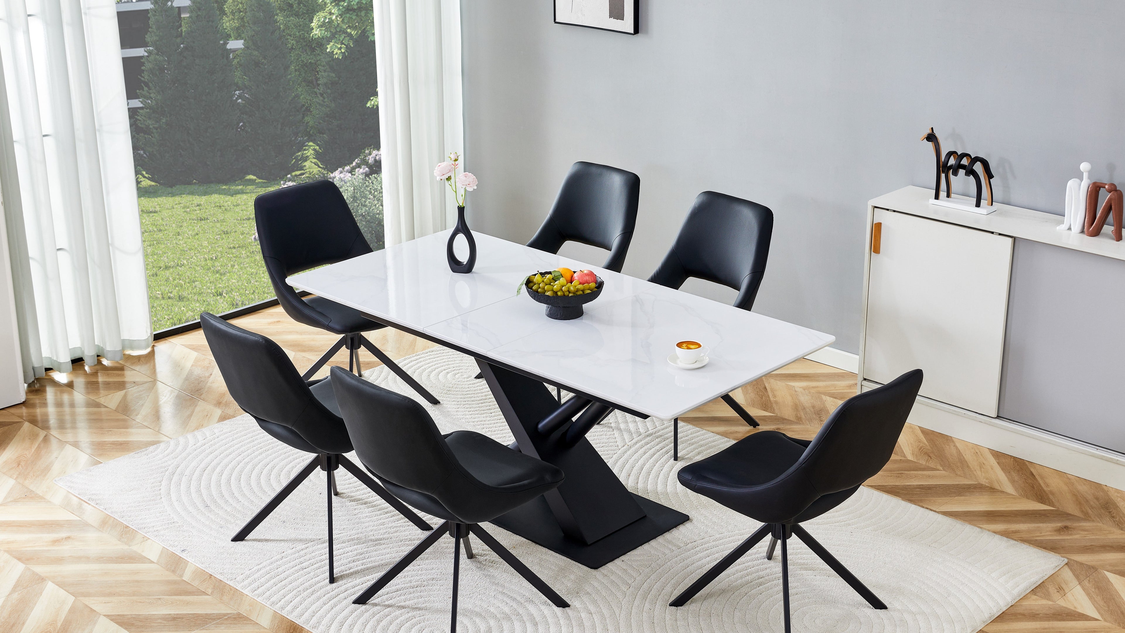 Marble-X 71-Inch Extendable Dining Table